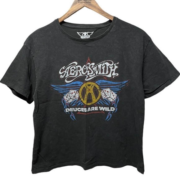 aerosmith Tops - Aerosmith deuces are wild vintage wash rock band short sleeve graphic T-shirt